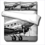 Housse de Couette Avion - Noir et Blanc - couettedouillette