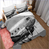 Housse de Couette Avion - Noir et Blanc - couettedouillette