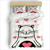 Housse de Couette Chat et Coeurs - couettedouillette