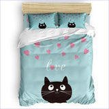 Housse de Couette Chat Noir - Love - couettedouillette