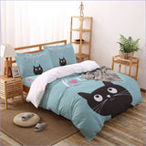 Housse de Couette Chat Noir - Love - couettedouillette