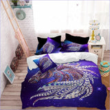 Housse de Couette Cheval Dessin Violet - couettedouillette