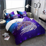 Housse de Couette Cheval Dessin Violet - couettedouillette