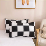 Housse de Couette Damier Noir et Blanc - couettedouillette
