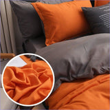 Housse de Couette Grise et Orange - couettedouillette
