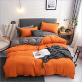 Housse de Couette Grise et Orange - couettedouillette
