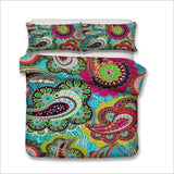 Housse de Couette Mandala Colorée et fleurie -