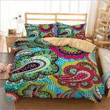 Housse de Couette Mandala Colorée et fleurie -