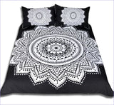 Housse de Couette Mandala - Dentelle Noire et Blanche -