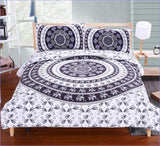 Housse de Couette Mandala - Indien Noir et Blanc -