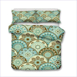 Housse de Couette Mandala Vert turquoise - couettedouillette