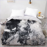 Housse de Couette Marbre Noir et Blanc - couettedouillette