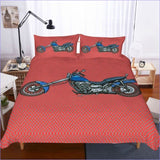 Housse de Couette Moto Rouge - couettedouillette