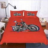 Housse de Couette Moto Rouge - couettedouillette