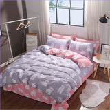 Housse de Couette Oursons gris et rose (Réversible) -