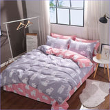 Housse de Couette Oursons gris et rose (Réversible) -