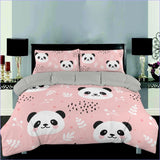 Housse de Couette Panda 2 personnes rose | Couettedouillette