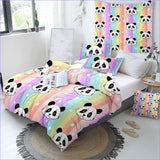 Housse de Couette Panda - Arc en Ciel - couettedouillette
