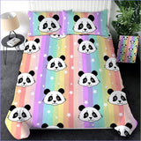 Housse de Couette Panda - Arc en Ciel - couettedouillette