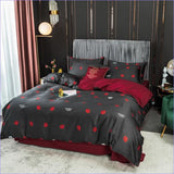 Housse de Couette Rouge et Noir - couettedouillette
