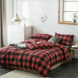Housse de Couette Tartan Rouge - couettedouillette