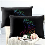 Housse de Couette Tête de Cheval Arc en Ciel -