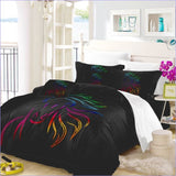 Housse de Couette Tête de Cheval Arc en Ciel -