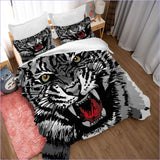 Housse de couette Tigre Blanc - Dessin - couettedouillette