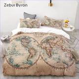 Housse de Couette Vintage Carte des Mers - couettedouillette