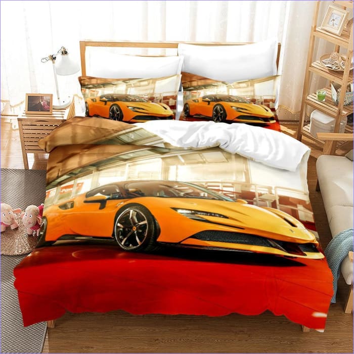 Housse De Couette Coton 135x200 Cm - Motif Voiture De Police Pour Enfant, Garçon/fille - 3