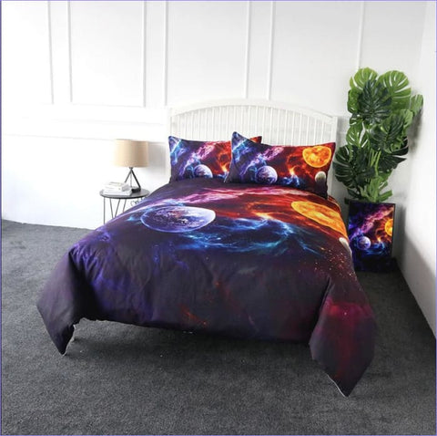 Housse de Couette Marbrée Rose et Bleue Housse de Couette Marbrée Rose et Bleue