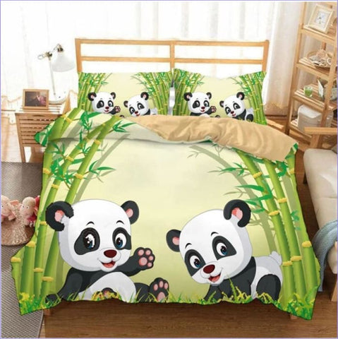 Housse de Couette 150x200 Panda Parure de Lit Imprimée 3D Housses
