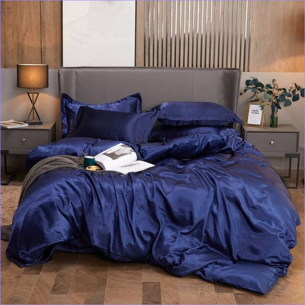 Ensemble housse de couette et taie d'oreiller pour le lit 135x200 cm bleu  et blanc à pois Vida XL - Habitium®