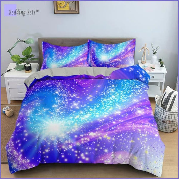 Housse De Couette Galaxie Marbre 200x200 Cm + 2 Taies - Microfibre Polyester - Parure De Lit 3 Pièces Abstraite - 9
