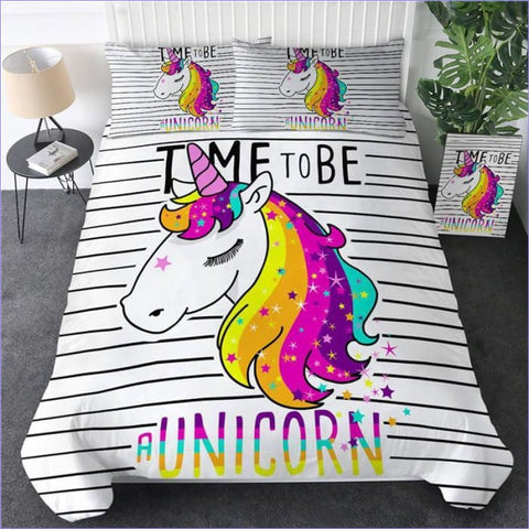 Housse de Couette Licorne - Time to Be - couettedouillette
