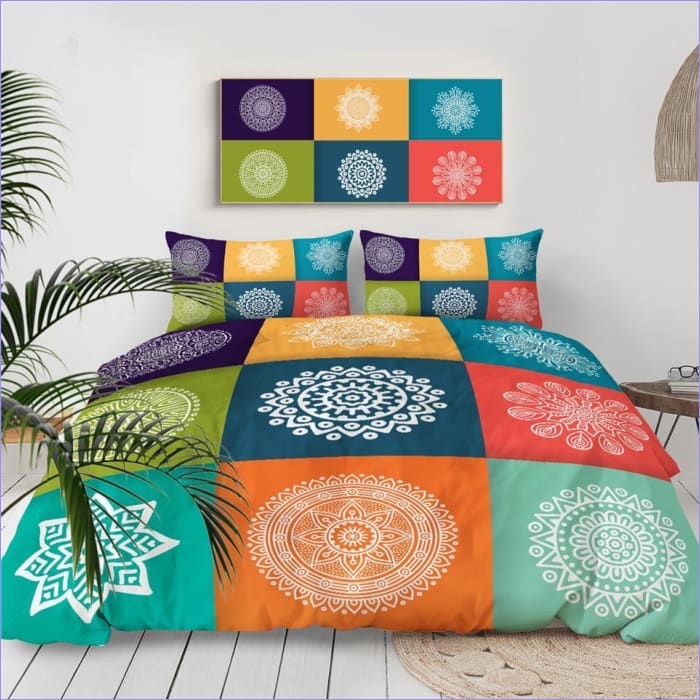 Housse de couette MANDALA NOIR ET BLANC | Ensemble de literie (Housse Housse de couette MANDALA NOIR ET BLANC | Ensemble de literie (Housse