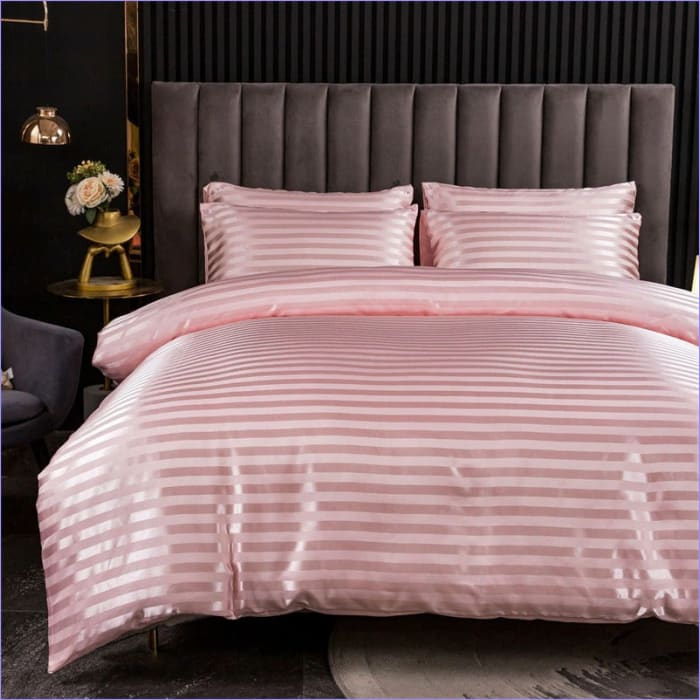 Parure De Lit Pottery Barn, Couette Rayée Rose/blanc, Taille Full, Coton