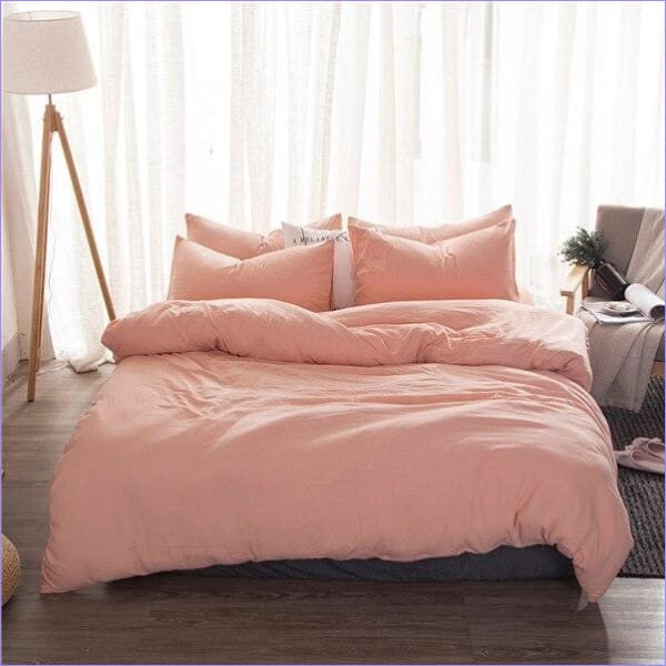 Housse de Couette Rose Poudre 220x240 | Couettedouillette.com