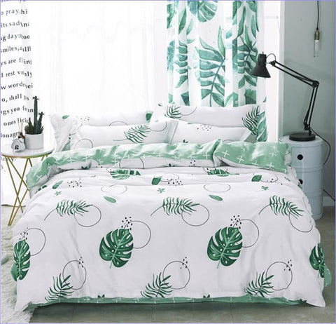 Parure de lit chat couché dans laine verte - Parures de Lits™